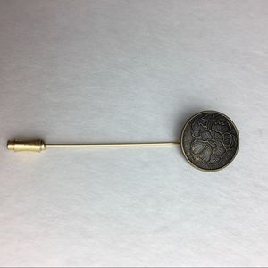 Vintage Stick Pin Carved Floral